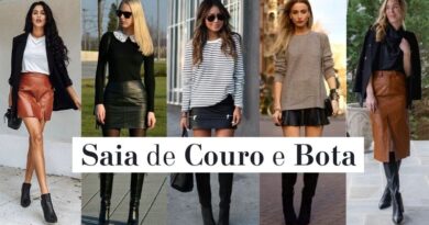 look saia de couro e bota inspirações - looklover capa