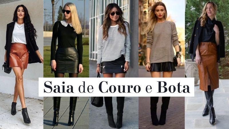 Look com Saia de Couro e Bota: As Melhores Maneiras de Vestir!